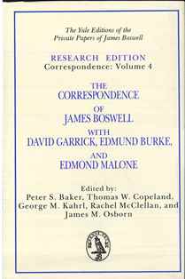 Dust cover Correspondence of James Boswell with Garrick,  Burke,  Malone